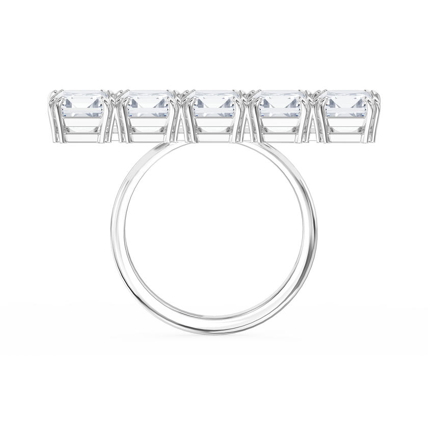 swarovski millenia cocktail ring  white  rhodium plated